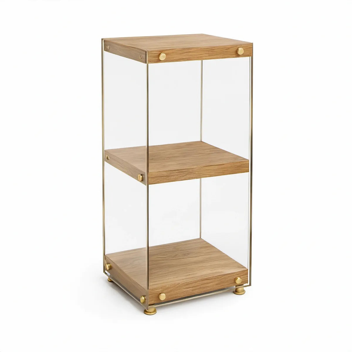Standregal 45 x 35 x 90 cm in Eichenoptik Naturbraun und Gold